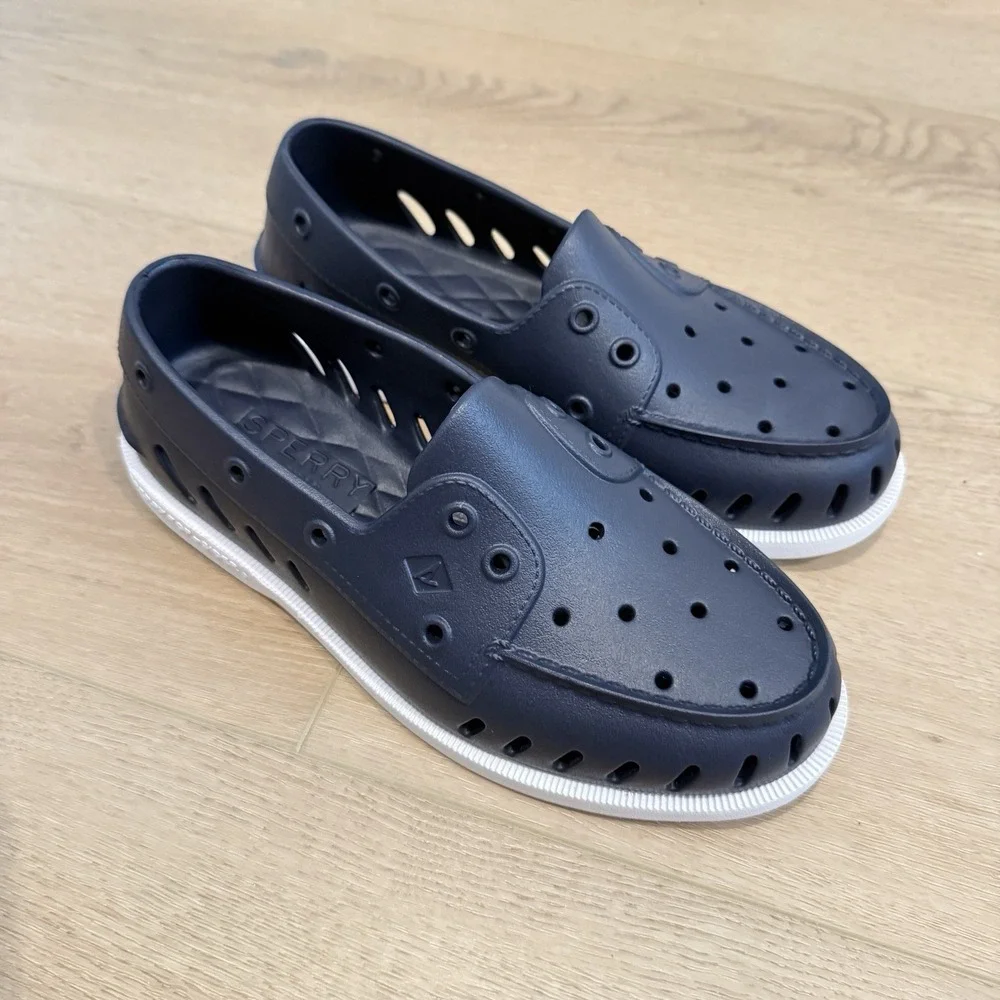 Sperry Authentic Original Float Boat Shoes Navy Portholes Women's Size 8M